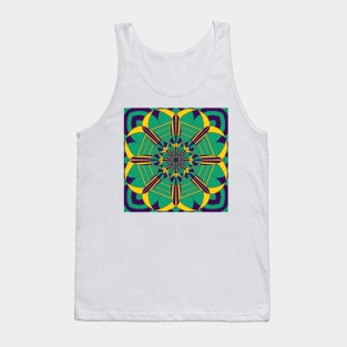 Pattern of Teal, Purple, and Gold Tank Top